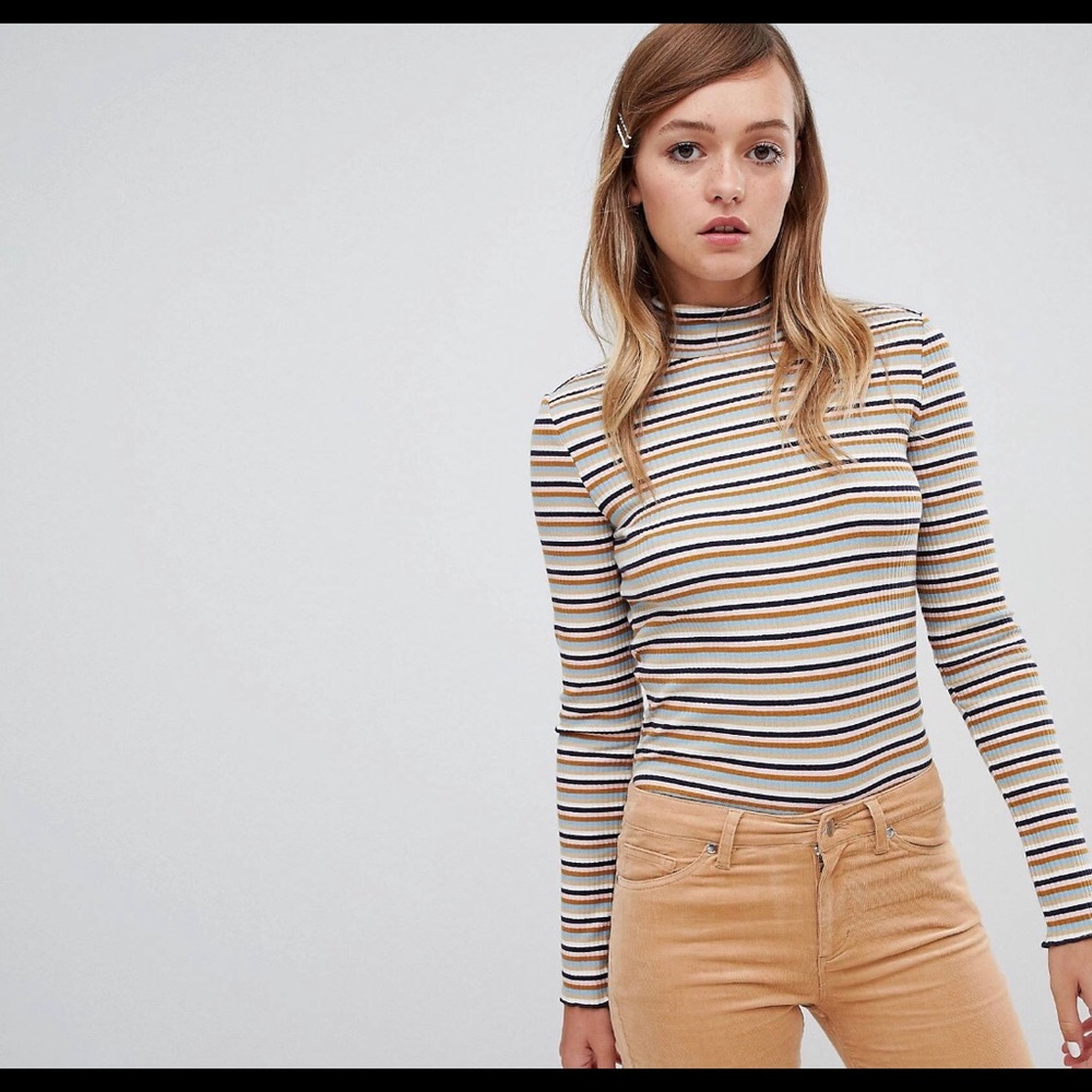 Monki Striped Turtleneck